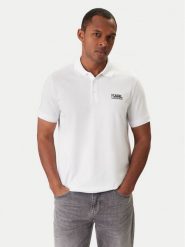 KARL LAGERFELD Polo 745780 561235 Biały Regular Fit. Białe koszulki polo męskie KARL LAGERFELD, l, bez wzorów, z bawełny, bez ramiączek. Za 309.99 zł.