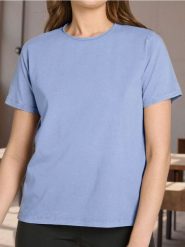 Koszulka z efektem sprania - niebieski. Niebieskie t-shirty damskie Sinsay, l, bez wzorów, bez kołnierzyka. W wyprzedaży za 14.99 zł.