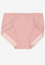 Różowe Bawełniane Majtki Figi Zdobione Koronką Idilene. Czerwone figi damskie Renee, plus size, z aplikacjami, z bawełny. Za 19.99 zł.