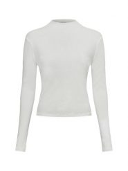 Calvin Klein Jeans koszulka z długim rękawem Kobiety Bawełna biały, M. Białe t-shirty damskie Calvin Klein Jeans, m, z aplikacjami, z bawełny, eleganckie, bez kołnierzyka. Za 179.95 zł.