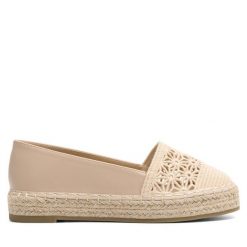 Espadryle DeeZee. Brązowe espadryle damskie DeeZee, bez wzorów, bez obcasa, bez zapięcia. Za 99.99 zł.