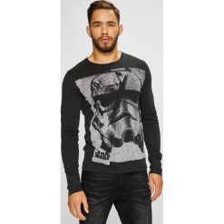Pepe Jeans - Longsleeve. Czarne bluzki z długim rękawem męskie Pepe Jeans, z nadrukiem, z dzianiny, z okrągłym kołnierzem. W wyprzedaży za 159.90 zł.