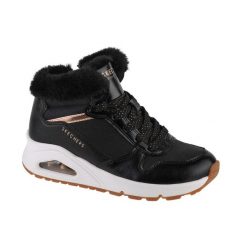 Buty zimowe dziewczęce, Skechers Uno - Cozy On Air. Czarne buty zimowe dziewczęce Skechers, bez wzorów, bez zapięcia. Za 229.99 zł.