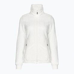 Bluza polarowa damska CMP. Białe bluzy sportowe damskie CMP, bez wzorów, z polaru, bez kaptura, trekkingowe. Za 109.99 zł.