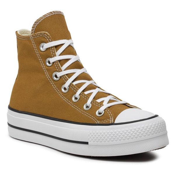 Trampki Converse. Brązowe półbuty damskie Converse, bez wzorów, retro, bez zapięcia. Za 265.99 zł.