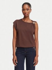 Morgan Bluzka 262-MCHOCO Brązowy ciemny Regular Fit. Brązowe koszule damskie Morgan, m, bez wzorów, z wiskozy, bez kołnierzyka, bez ramiączek. Za 209.99 zł.