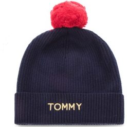 Czapka TOMMY HILFIGER - Swap Your Pompom Bea AW0AW06026 413. Niebieskie czapki i kapelusze damskie Tommy Hilfiger, z bawełny. Za 279.00 zł.