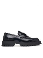 Guess Loafersy FMFGOR LEA14 Czarny. Czarne mokasyny męskie Guess, ze skóry. Za 634.99 zł.