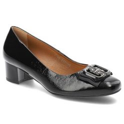 Czarne Czółenka Clasicco Damskie Eleganckie Obuwie. Czarne czółenka damskie Clasicco, bez wzorów, ze skóry, biznesowe, bez obcasa, bez zapięcia. Za 279.00 zł.