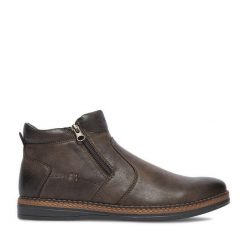 Botki Lanetti. Brązowe botki męskie Lanetti, bez wzorów, bez zapięcia. Za 159.99 zł.