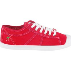 Sneakersy w kolorze czerwono-białym. Białe trampki i tenisówki damskie Le Temps Des Cerises, bez wzorów, bez zapięcia. W wyprzedaży za 75.95 zł.