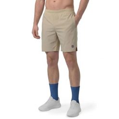 Męskie techniczne spodenki tenisowe Siroko Velozix Beige. Brązowe szorty męskie SIROKO, m, bez wzorów, z materiału. Za 260.00 zł.