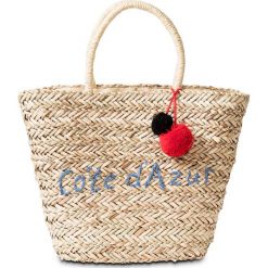 Torba plażowa shopper bonprix naturalno-lazurowy. Brązowe torebki shopper damskie bonprix. Za 59.99 zł.