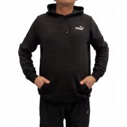 Bluza Z Kapturem Męska Logo Essentials. Czarne bluzy męskie Puma, m, bez wzorów, z kapturem. Za 170.99 zł.