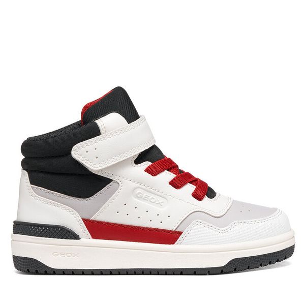 Sneakersy Geox. Białe trampki i tenisówki chłopięce Geox, bez wzorów, bez zapięcia. Za 249.99 zł.