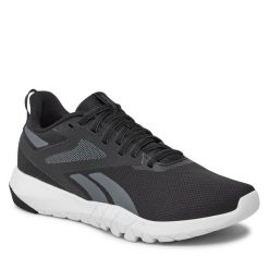 Buty na siłownię Reebok. Czarne obuwie sportowe damskie Reebok, bez wzorów, na fitness i siłownię. Za 199.99 zł.