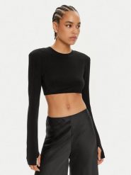 NORMA KAMALI Bluzka KK1246PLA96001 Czarny Regular Fit. Czarne bluzki damskie Norma Kamali, l, bez wzorów, z syntetyku, bez kołnierzyka, bez ramiączek. Za 719.99 zł.