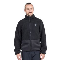 Bluza męska Rossignol Fleece Sweat. Czarne bluzy męskie Rossignol, l, bez wzorów, bez kaptura. Za 459.99 zł.