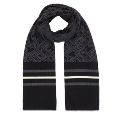 Szalik Tommy Hilfiger. Czarne szaliki męskie Tommy Hilfiger, bez wzorów. Za 899.99 zł.