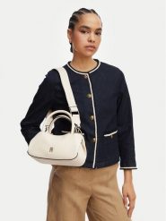 Tommy Hilfiger Torebka Th Logotape Mini Satchel AW0AW18743 Biały. Białe torebki do ręki damskie Tommy Hilfiger, bez wzorów, ze skóry, bez dodatków. Za 489.99 zł.
