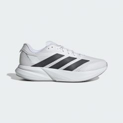 Buty Duramo Speed 2 Running. Białe buty sportowe męskie Adidas, z materiału, bez zapięcia, do biegania. Za 383.00 zł.