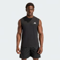 KOSZULKA BEZ RĘKAWÓW WORKOUT ESSENTIALS FEELREADY. Białe koszulki sportowe męskie Adidas, s, bez wzorów, z bawełny, bez kołnierzyka, bez ramiączek, na fitness i siłownię, climacool (adidas). Za 109.00 zł.