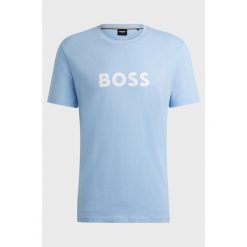 T-shirt męski BOSS RN AZZURRO niebieski (50503276-450). Niebieskie t-shirty męskie Boss, m, bez wzorów, sportowe, bez kołnierzyka. Za 139.00 zł.