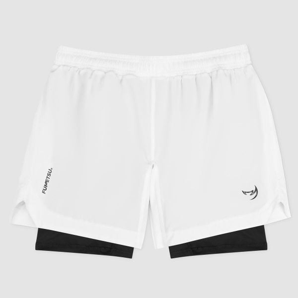 Spodenki treningowe męskie FUMETSU Origins Dual Layer. Białe krótkie spodenki sportowe męskie FUMETSU, m, bez wzorów. Za 189.99 zł.
