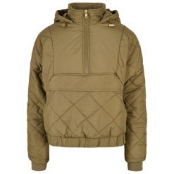 Damska kurtka puchowa Urban Classics oversized diamond quilted pull over. Zielone kurtki damskie Urban Classics, bez wzorów, z puchu, bez kaptura. Za 337.50 zł.