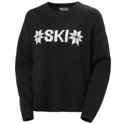 Damski sweter z dzianiny Helly Hansen Bliss. Czarne bluzy sportowe damskie Helly Hansen, na zimę, bez wzorów, z dzianiny, sportowe, bez kołnierzyka, bez ramiączek, bez kaptura. Za 724.00 zł.