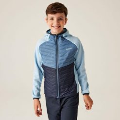 Kielder VIII dziecięca kurtka hybrydowa. Niebieskie kurtki i płaszcze dla dziewczynek Regatta, bez wzorów, z puchu, bez kaptura. Za 119.99 zł.