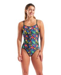 Strój kąpielowy damski Arena Picture Swimsuit Super Fly Back. Szare kostiumy jednoczęściowe damskie Arena, bez wzorów, sportowe, na fitness i siłownię. Za 229.99 zł.