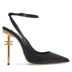 Szpilki Elisabetta Franchi. Czarne szpilki damskie Elisabetta Franchi, bez wzorów, bez obcasa, bez zapięcia. Za 1,699.00 zł.