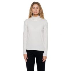 Langärmliges Rollkragen-T-Shirt für Damen mit Leone 1947 Nigdy bez plakietki. Białe t-shirty damskie LEONE 1947 APPAREL, bez wzorów, z bawełny, bez kołnierzyka. W wyprzedaży za 84.54 zł.