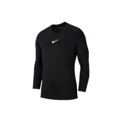 Longsleeve termoaktywny męski Nike Dri-FIT Park First Layer. Czarne koszulki sportowe męskie Nike, m, bez wzorów, z syntetyku, bez kołnierzyka, bez ramiączek, do piłki nożnej, dri-fit (nike). Za 114.34 zł.