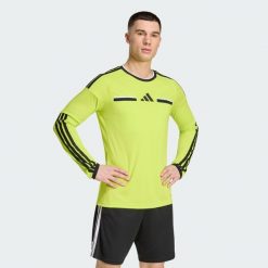 Koszulka z długim rękawem REFEREE 26. Czarne koszulki sportowe męskie Adidas, bez wzorów, bez kołnierzyka, bez ramiączek, do piłki nożnej. Za 264.40 zł.