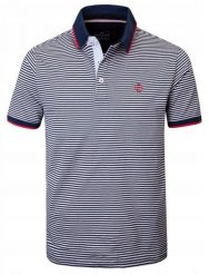 Męska Koszulka Polo - Pako Jeans - Granatowy Prążek. Niebieskie koszulki polo męskie Pako Jeans, l, bez wzorów, z bawełny, casualowe, bez ramiączek. Za 129.00 zł.