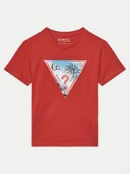 Guess T-Shirt L5GI26 K8HM4 Czerwony Regular Fit. Czerwone t-shirty dla chłopców Guess, z aplikacjami, z bawełny, bez ramiączek. Za 59.99 zł.