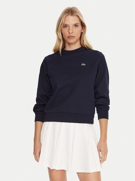 Lacoste Bluza SF5270 Granatowy Regular Fit. Niebieskie bluzy damskie Lacoste, bez wzorów, z bawełny, bez kaptura. Za 359.99 zł.
