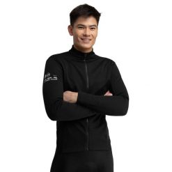 Męska zimowa kurtka rowerowa softshell Kolarstwo Siroko Core Everest. Czarne kurtki męskie SIROKO, na zimę, l, bez wzorów, z materiału, bez kaptura. Za 190.00 zł.