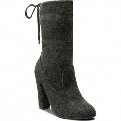 Kozaki BIG STAR - Y274218 Dk. Grey. Szare kozaki damskie Big Star, z materiału. W wyprzedaży za 169.00 zł.