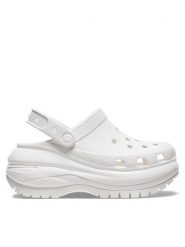 Crocs Klapki Classic Mega Crush Clog 207988 Biały. Białe klapki damskie Crocs, bez wzorów, z tworzywa sztucznego, bez obcasa. Za 229.99 zł.