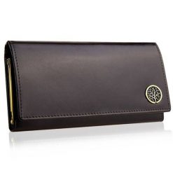 Portfel damski BETLEWSKI BPD-BF-13 BRĄZOWY. Brązowe portfele damskie Betlewski, bez wzorów, ze skóry. Za 129.99 zł.