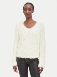 Guess Sweter W6BR58 Z1563 Kremowy Regular Fit. Białe swetry damskie Guess, s, z aplikacjami, z syntetyku, bez kołnierzyka, bez ramiączek, bez kaptura. Za 434.99 zł.
