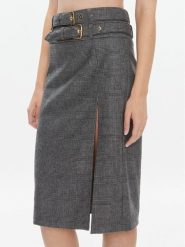 Pinko Spódnica midi Goldie 102296 A07P Szary Regular Fit. Szare spódnice damskie Pinko, bez wzorów, z syntetyku, midi. Za 699.99 zł.