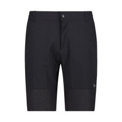Krótkie spodenki męskie CMP Drayno Bermuda. Czarne szorty męskie CMP, l, bez wzorów, z elastanu. Za 269.49 zł.