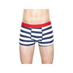 Bielizna męska Happy Socks - Stripe Trunk (STR87-6000). Szara bokserki męskie Happy Socks, z materiału. Za 79.90 zł.