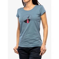Koszulka bawełniana damska Ocun Classic T Organic Rainbow Rocket. Niebieskie koszulki sportowe damskie Ocun, bez wzorów, z bawełny, bez kołnierzyka, bez ramiączek. Za 143.99 zł.