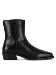 Gino Rossi Botki EVELYN-116201 Czarny. Czarne botki damskie Gino Rossi, ze skóry, bez obcasa, na płaskiej podeszwie, bez zapięcia. Za 379.99 zł.