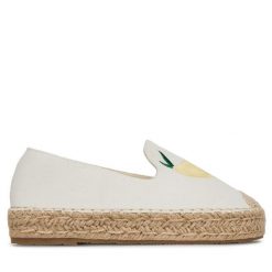 Espadryle DeeZee. Białe espadryle damskie DeeZee, bez wzorów, bez obcasa, bez zapięcia. Za 119.99 zł.